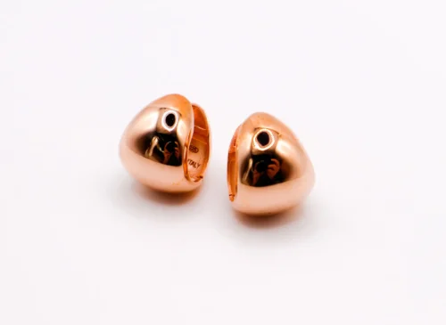 Italian Rose Gold Peanut-Shaped Earrings - Image 6