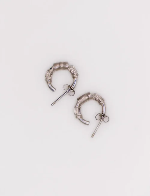 Italian Sterling Silver Petite Hoop Earrings - Image 3