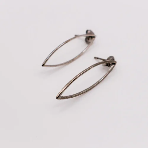Silver Eye Shaped Earrings