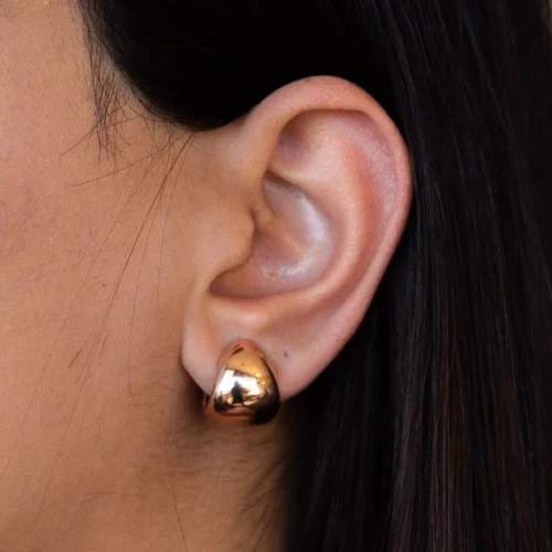 Italian Rose Gold Peanut-Shaped Earrings - Image 7