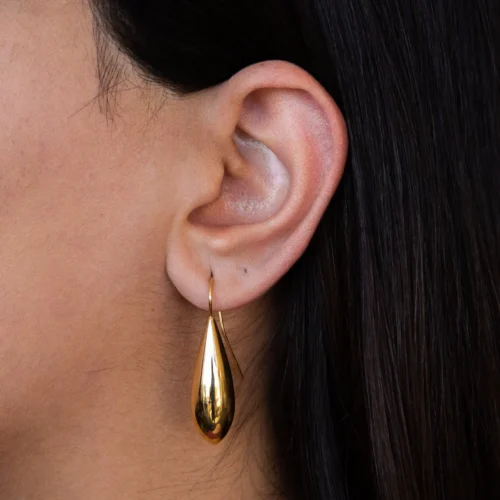Italian Gilded Teardrop Statement Earrings - Image 6