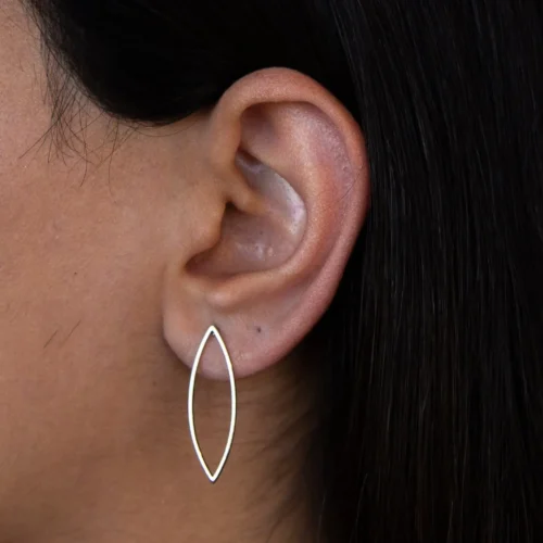 Silver Eye Shaped Earrings - Image 4