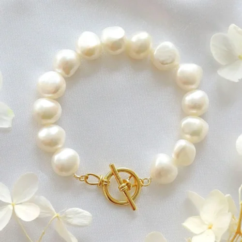 24K Baroque Freshwater Pearls Bracelet