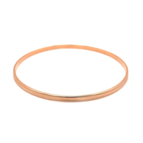 14k Rose Gold Concave Motif Thin Stackable Bangle - Image 2