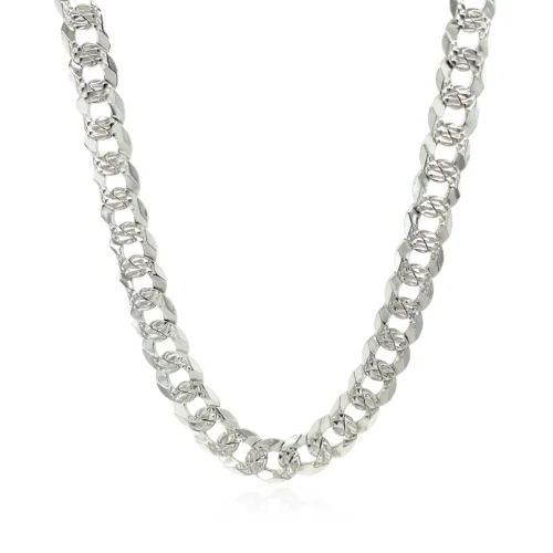 Sterling Silver Rhodium Plated Curb Chain 7.3mm - Image 3