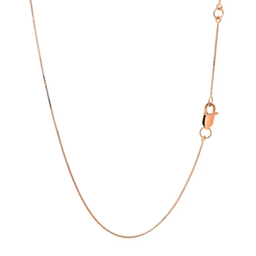 Double Extendable Box Chain in 14k Rose Gold (0.6mm) - Image 4