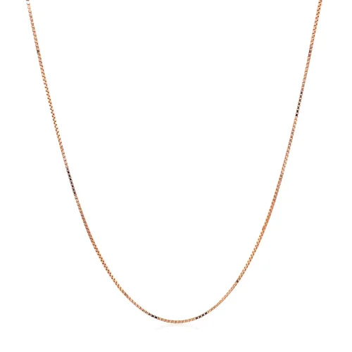 Double Extendable Box Chain in 14k Rose Gold (0.6mm) - Image 3