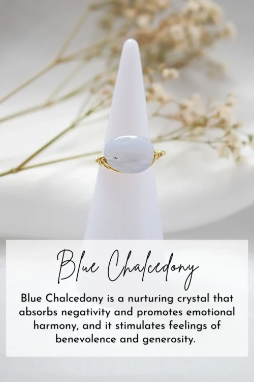 24K Natural Crystals Hand-Wired Solitaire Ring - Adjustable, Customizable & Healing Stones - Image 5