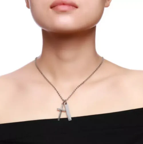 Steel Cross Pendant for women - Image 3