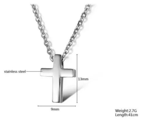 Steel Cross Necklace - Image 2