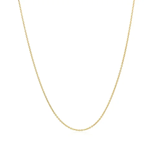 14k Yellow Gold Oval Cable Link Chain 0.6mm - Elegant & Durable Necklace for Everyday Wear - Image 10