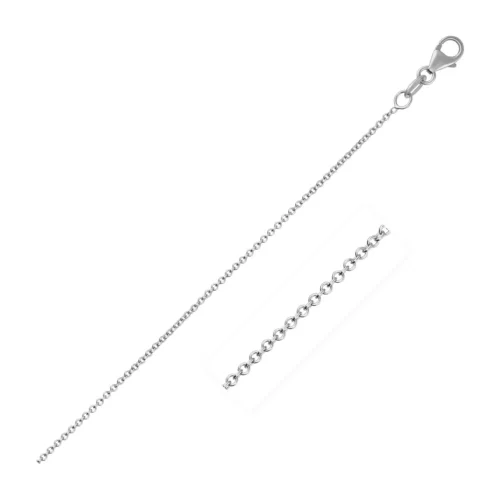 Elegant 14k White Gold Round Cable Link Chain 1.1mm - Perfect for Any Occasion - Image 10
