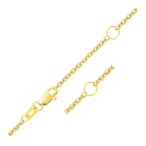 Elegant Double Extendable Cable Chain in 14K Yellow Gold - 1.9mm Thickness - Image 4