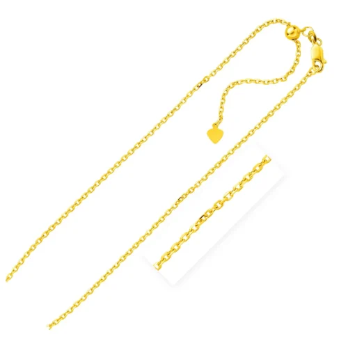 Sterling Silver Yellow Finish 1.5mm Adjustable Cable Chain - Elegant & Versatile Jewelry