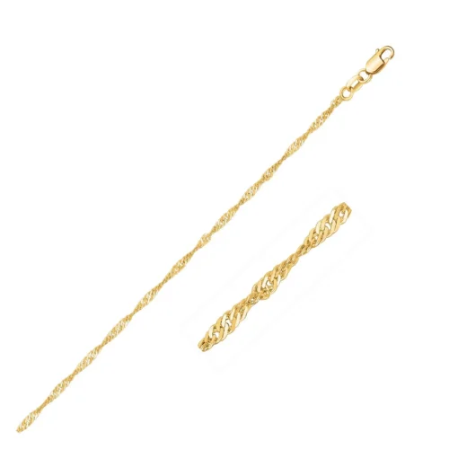 14k Yellow Gold Singapore Chain 1.5mm - Image 38