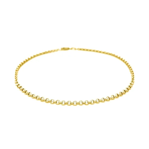 2.3mm 10k Yellow Gold Rolo Anklet - Image 9