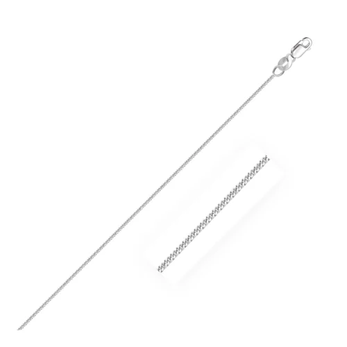 10k White Gold Gourmette Chain 1.0mm - Elegant & Durable Jewelry for All Occasions