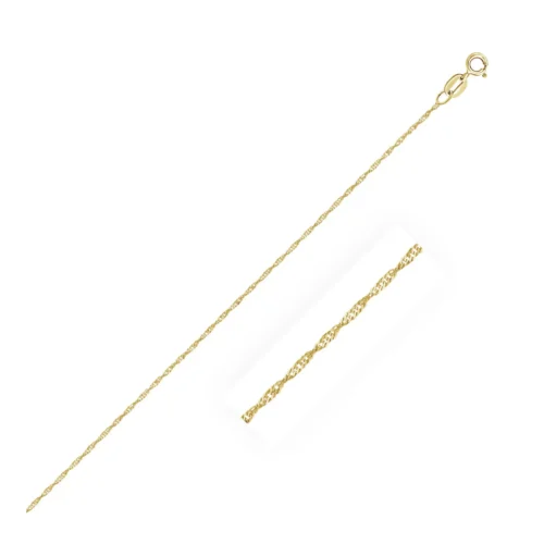 Elegant 14k Yellow Gold Singapore Chain 0.8mm - Dazzling & Durable
