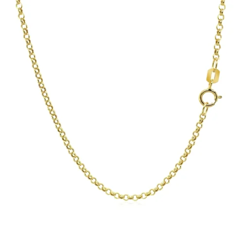Elegant 10k Yellow Gold Rolo Chain - 1.9mm Classic Necklace - Image 32