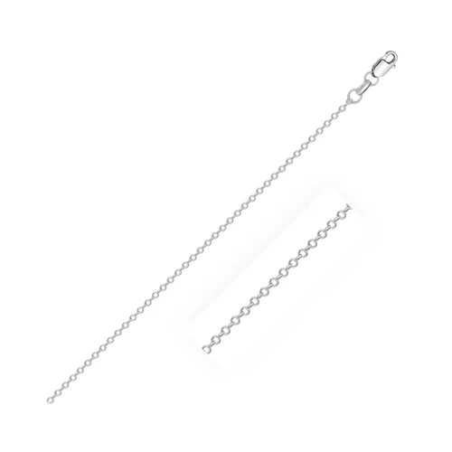 14k White Diamond Cut Cable Link Chain 0.8mm - Image 7