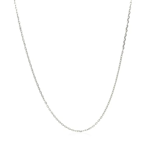 14k White Diamond Cut Cable Link Chain 0.8mm - Image 15