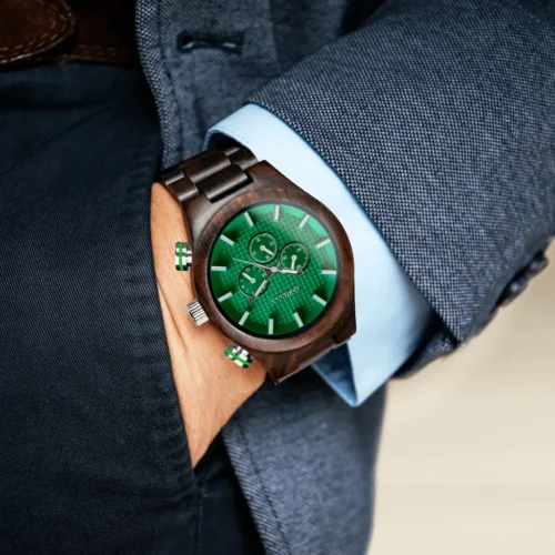 TruWood Ranger - Modern Watch with Green Chronograph Dial - Image 9