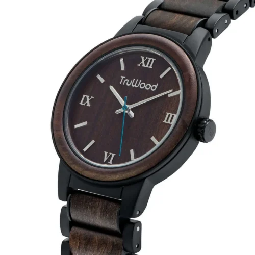 Noir - Casually Elegant Stainless Steel Watch with Black Sandalwood Bezel and Dial Face - Image 2