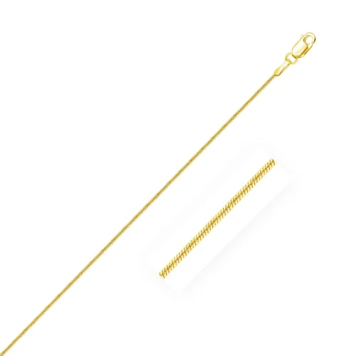 14k Yellow Gold Round Snake Chain 0.9mm - Image 10