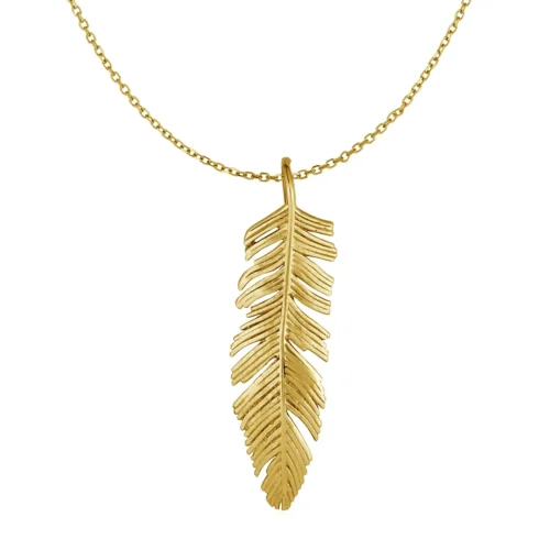 Feather Pendant in 10k Yellow Gold - Image 11