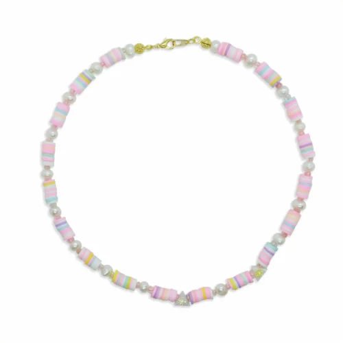 SUGAR CANDY Necklace - Colorful Freshwater Pearl & Resin Beaded Jewelry