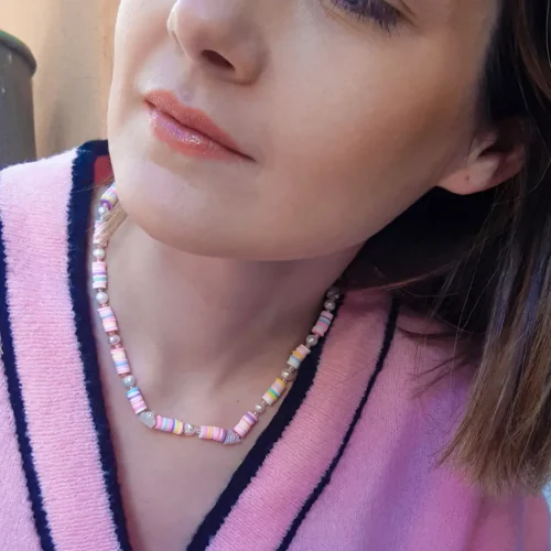 SUGAR CANDY Necklace - Colorful Freshwater Pearl & Resin Beaded Jewelry - Image 2