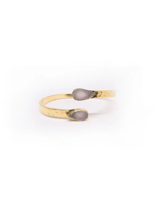 The ESTES Lower Arm Band - Handcrafted Gold & Silver Druzy Bangle - Image 2