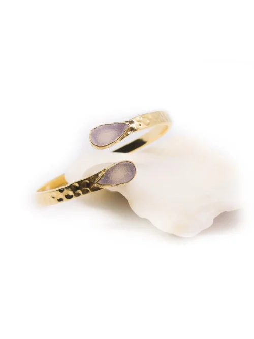 The ESTES Lower Arm Band - Handcrafted Gold & Silver Druzy Bangle - Image 3