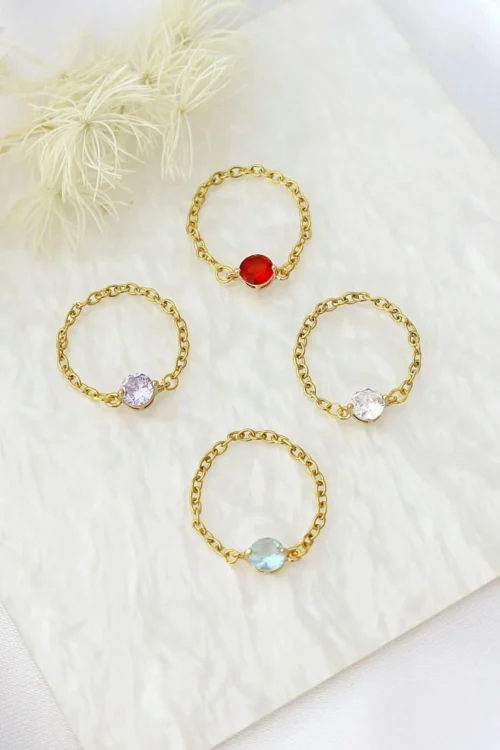"Tiny Rainbow" | 18K Chain Ring