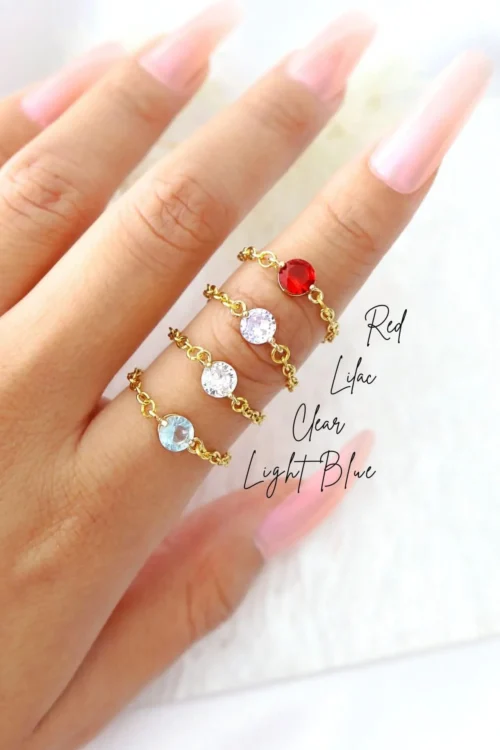 "Tiny Rainbow" | 18K Chain Ring - Image 2