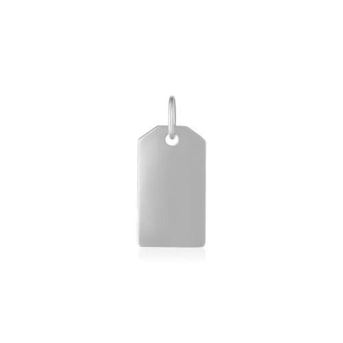 Elegant 14K White Gold Tag Pendant with Custom Engraving Option