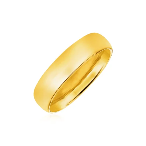 14k Yellow Gold 6mm Comfort Fit Wedding Band - Elegant and Durable - Image 4