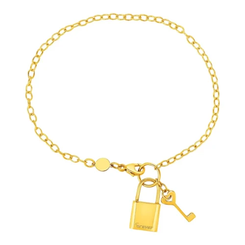 Exquisite 14K Yellow Gold Bracelet with Lock and Key - 7.5" - Timeless Gift - Image 2