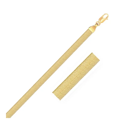 4.0mm 14k Yellow Gold Super Flex Herringbone Bracelet - Image 3