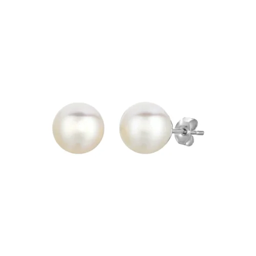 Elegant Freshwater Pearl Earrings in Sterling Silver - Timeless and Sophisticated