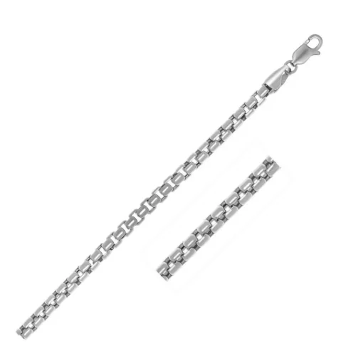 Stunning 3.8mm Sterling Silver Rhodium Plated Round Box Chain - Perfect for All Occasions