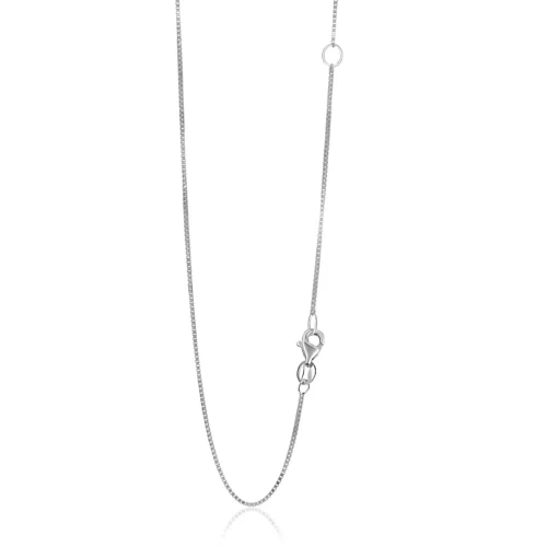 14k White Gold Adjustable Box Chain | 0.8mm Delicate Necklace - Versatile and Elegant - Image 7