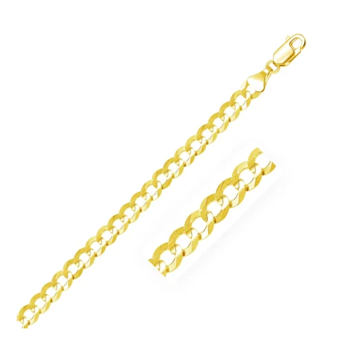 Elegant 7.0mm 10k Yellow Gold Curb Bracelet - Classic Design and Superior Craftsmanship