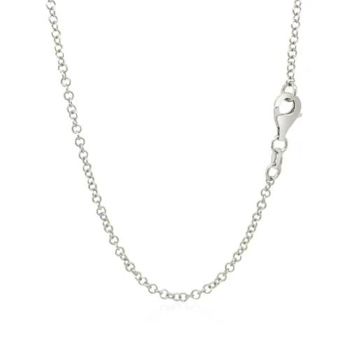 Sterling Silver Polished Rounded Cross Necklace - Image 3
