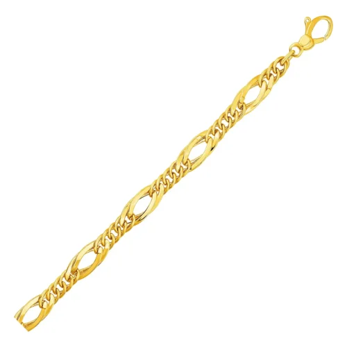 Twisted Oval Chain Bracelet in 14k Yellow Gold - Image 2