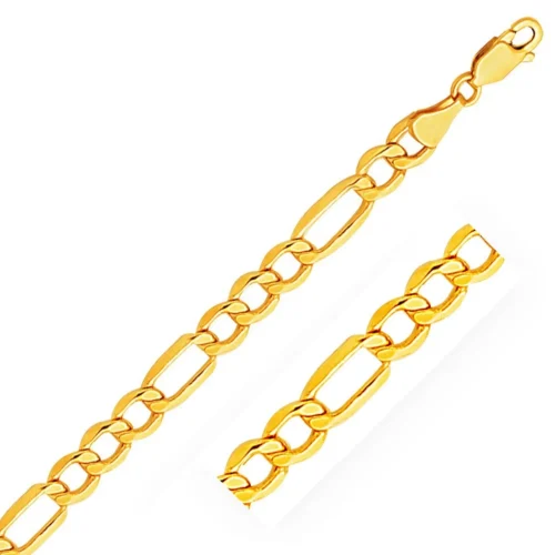 6.5mm 10k Yellow Gold Lite Figaro Bracelet | Elegant & Versatile