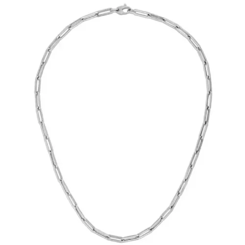 Elegant 14k White Gold Bold Paperclip Chain - 4.2 mm Width | Luxurious Jewelry