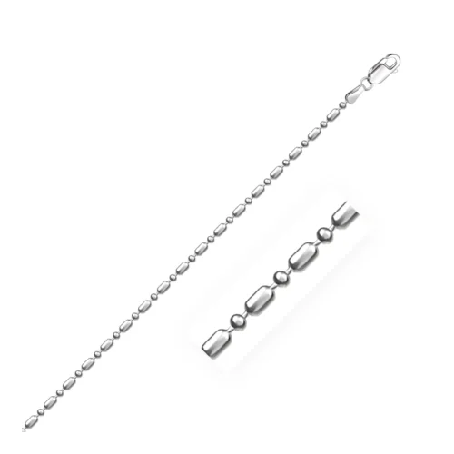 Sterling Silver Rhodium Plated Bead Chain 1.5mm - Image 6