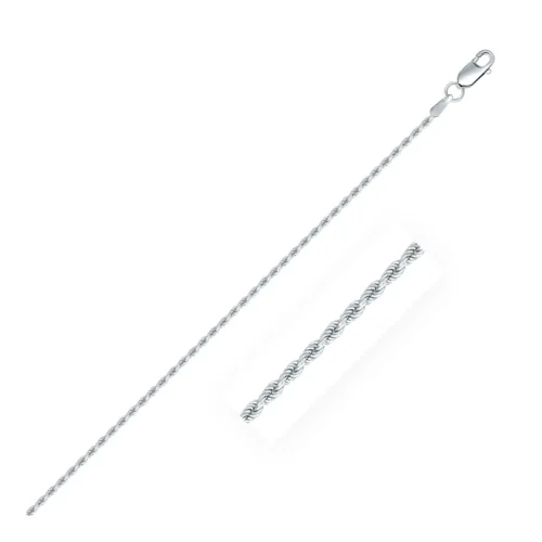 Sterling Silver 1.4mm Diamond Cut Rope Style Chain - Image 2