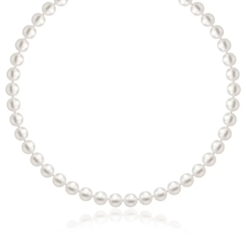 14k Yellow Gold Necklace with White Freshwater Cultured Pearls (6.0mm to 6.5mm)